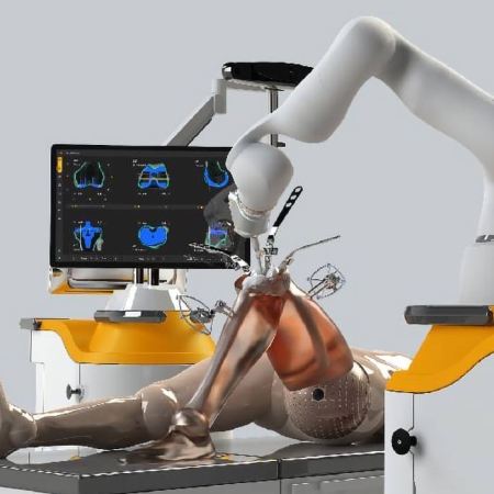 Acetabular cup positioning during robotic hip replacement